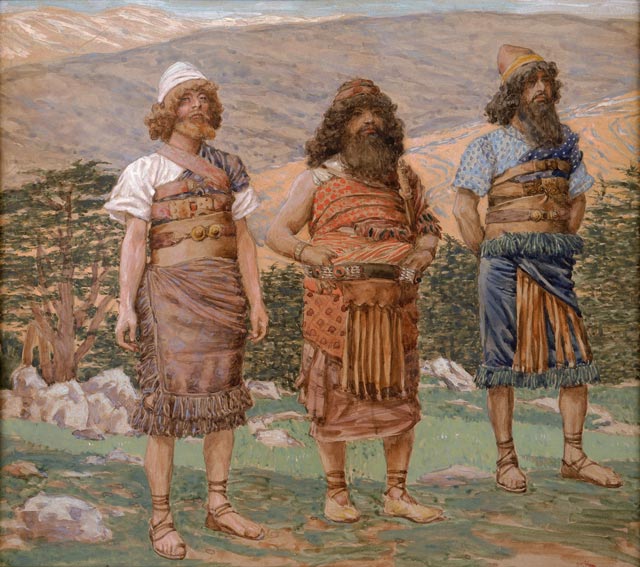 The three sons of Noah, as they were imagined by the French painter James Tissot