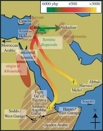 Semitic languages and their origin and dispersal